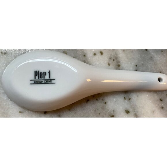 Set of 8 PIER 1 IMPORTS Porcelain Soup Spoon Rice Asian Wonton Japan Sushi - Picture 2 of 2